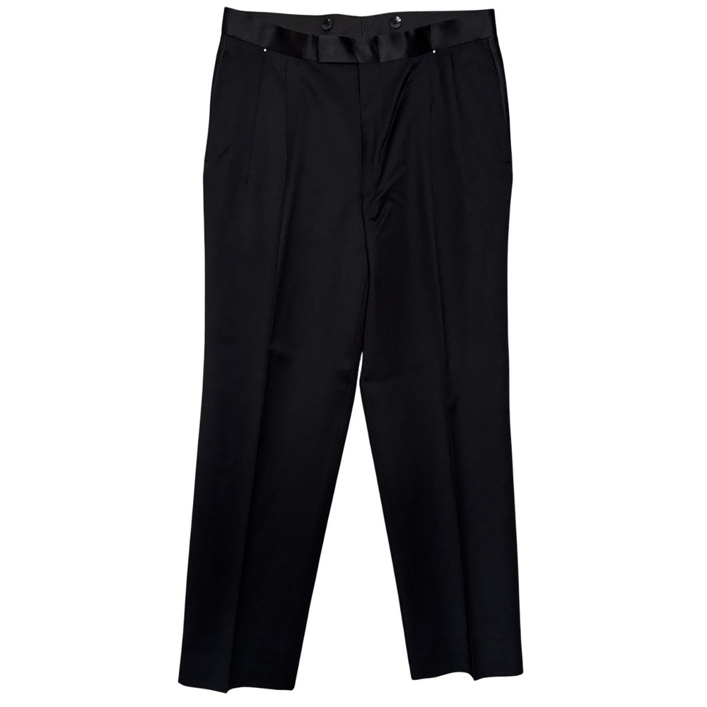 Tuxedo Trousers Jones New York JNY 100% Wool Dress Suit Pants Men Sz 32X31 Black
